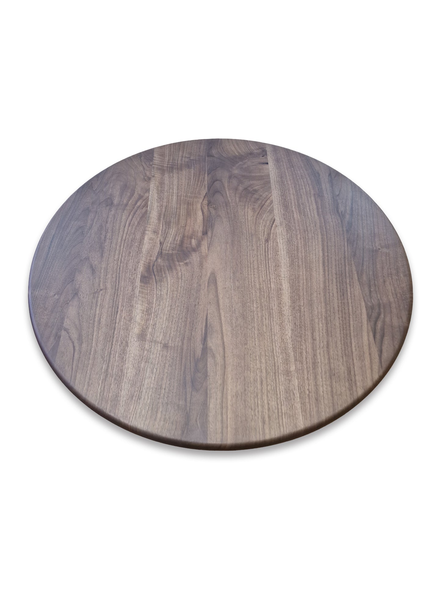 Table à manger ronde extensible design Ameline en noyer chocolat