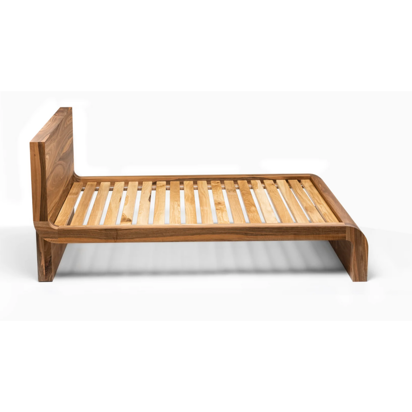 Naby Handcrafted Solid Wood Bed in Clear Walnut