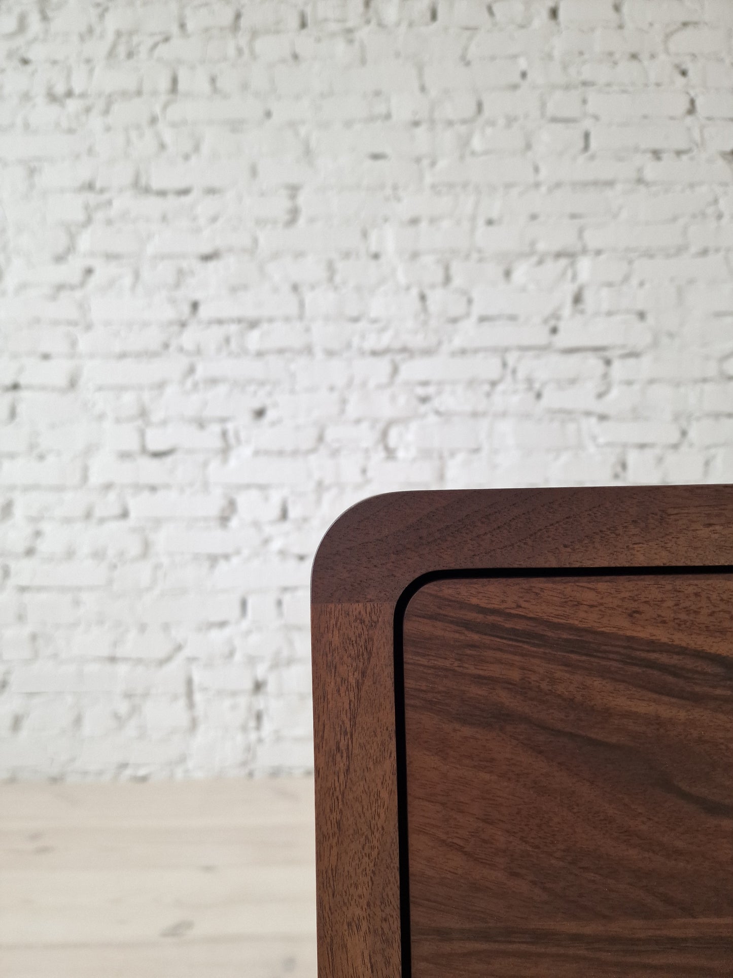 Elegant solid walnut sideboard buffet with ample storage, featuring a modern design, smooth wood grain, and soft-close doors—perfect for dining or living rooms.