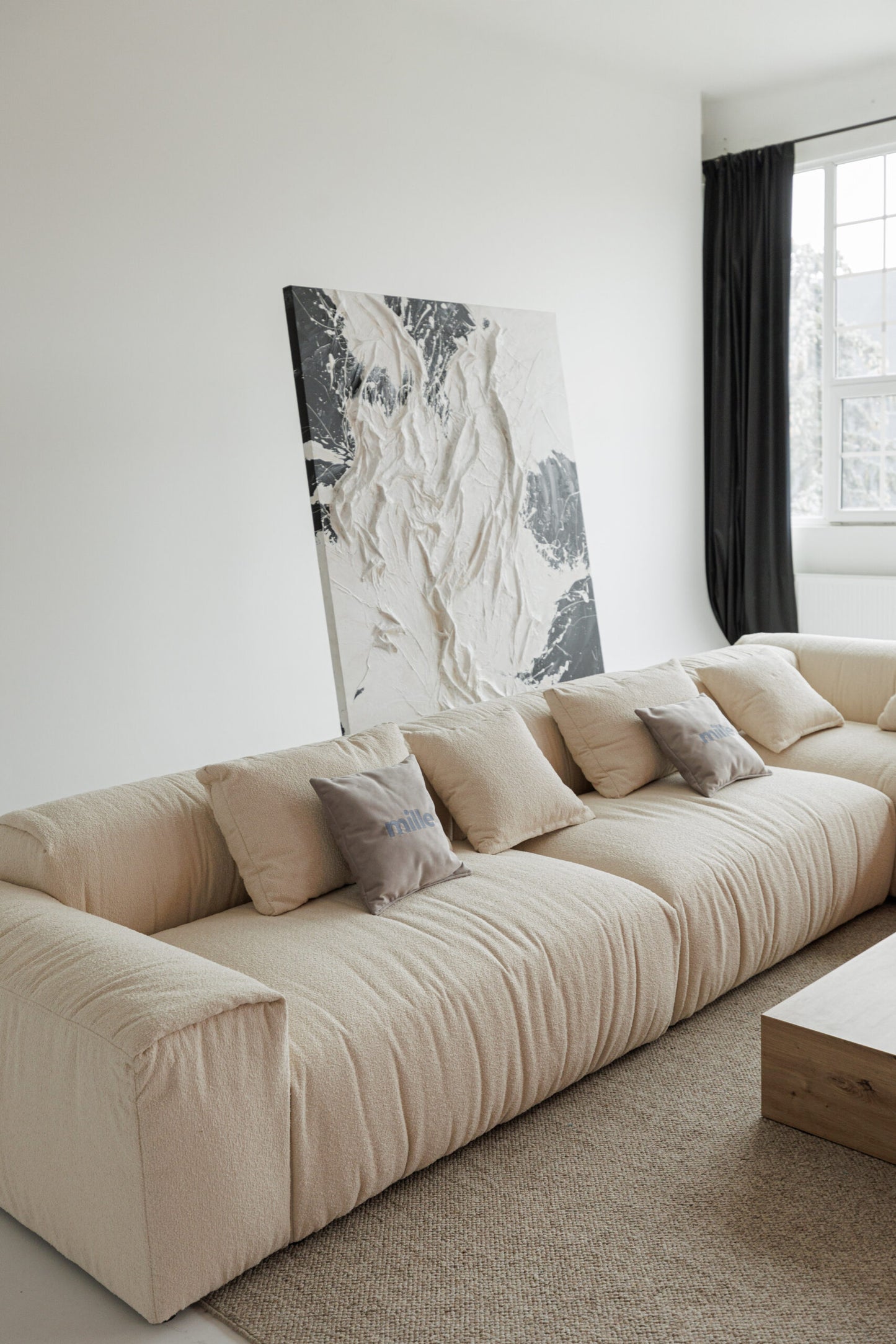 Deep-seated sectional sofa with oversized cushions – perfect for lounging.