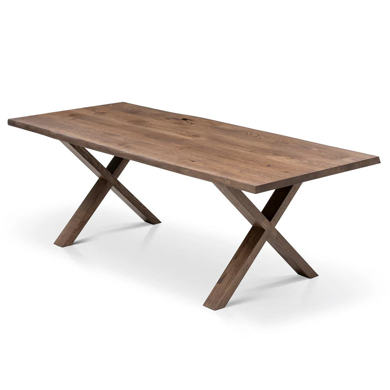 Megan Extendable Solid Wood Dark Oak Dining Table With Wood Legs Talia Haus