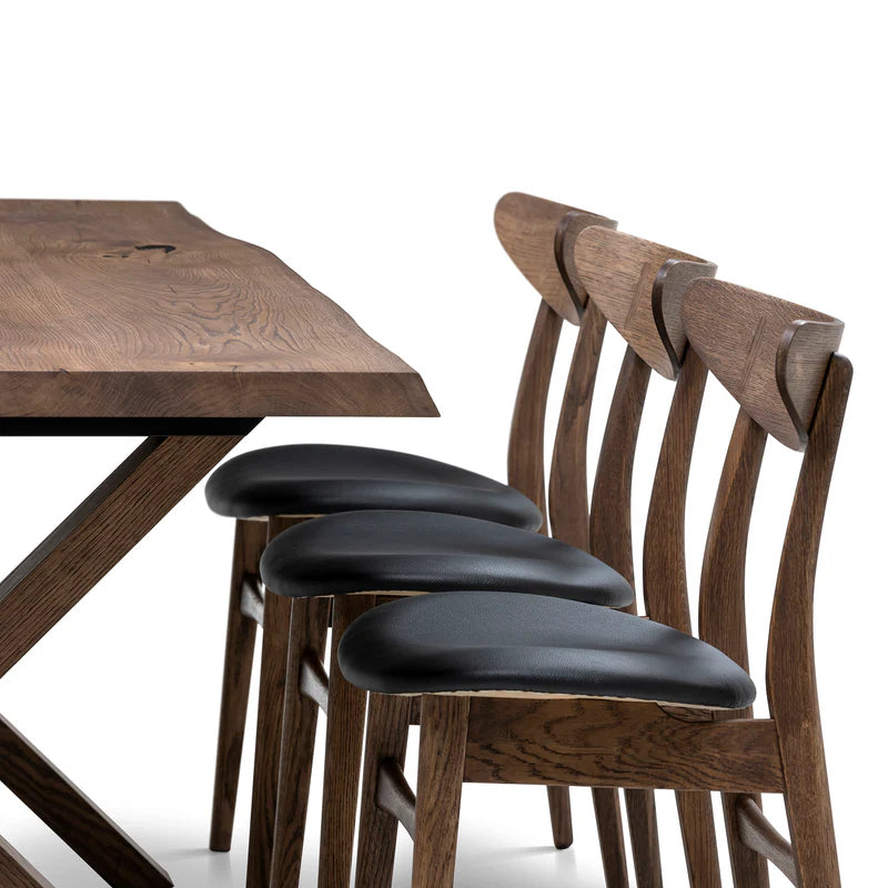 Megan Extendable Solid Wood Dark Oak Dining Table With Wood Legs Talia Haus