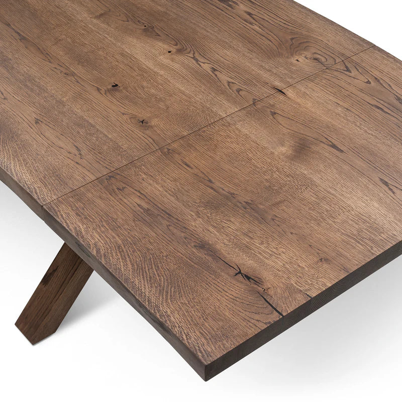 Megan Extendable Solid Wood Dark Oak Dining Table With Wood Legs Talia Haus
