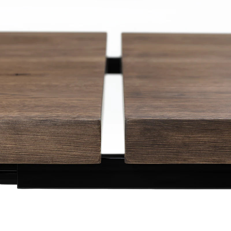 Megan Extendable Solid Wood Dark Oak Dining Table With Wood Legs Talia Haus
