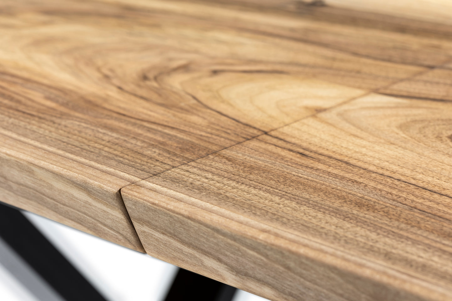 Megan Extendable Solid Wood Natural Walnut Dining Table With Wood Legs Extensions Mechanism Talia Haus