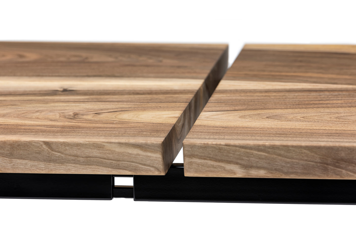 Megan Extendable Solid Wood Natural Walnut Dining Table With Wood Legs Extensions Mechanism Talia Haus