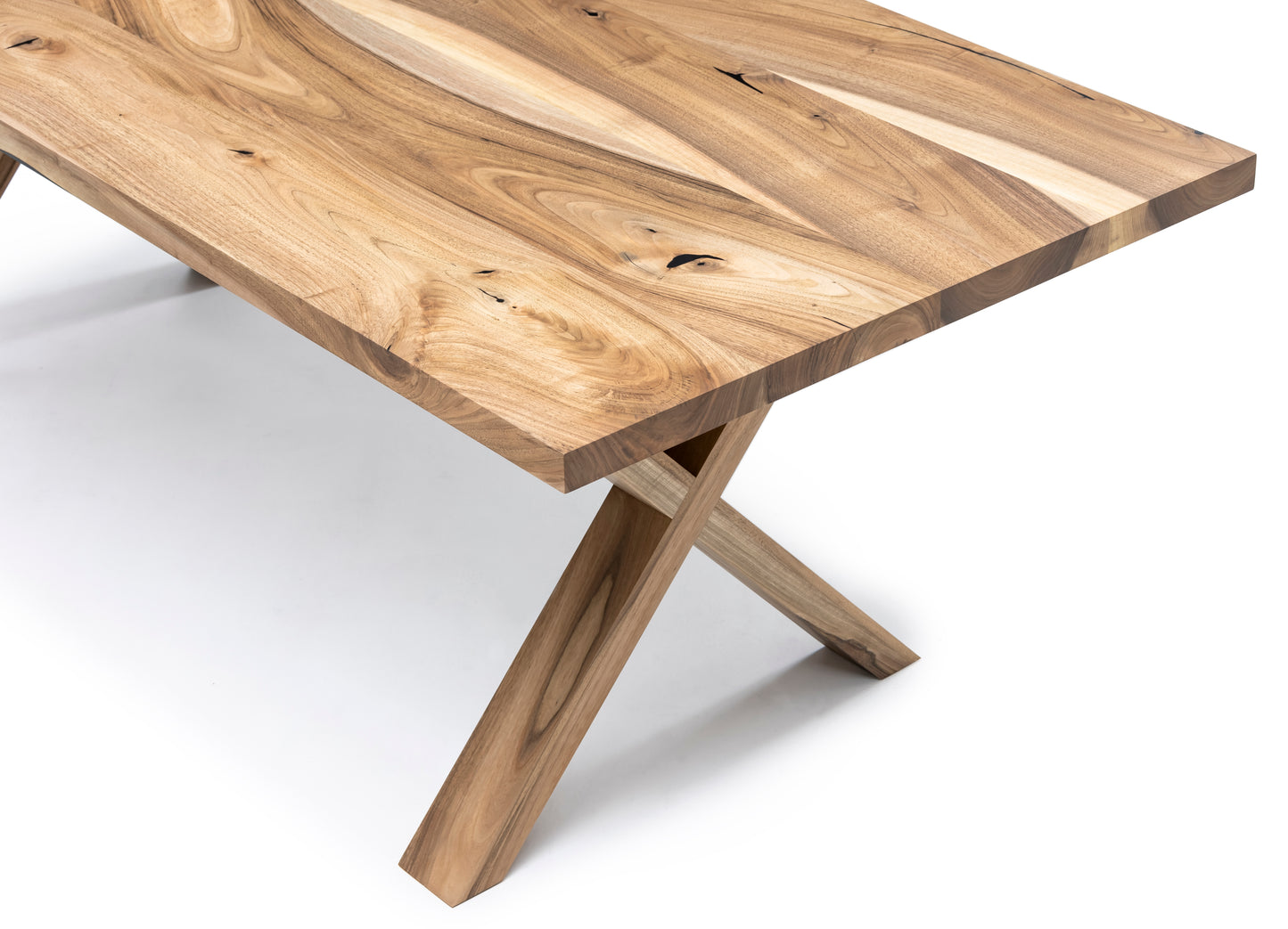 Megan Extendable Solid Wood Natural Walnut Dining Table With Wood Legs Talia Haus