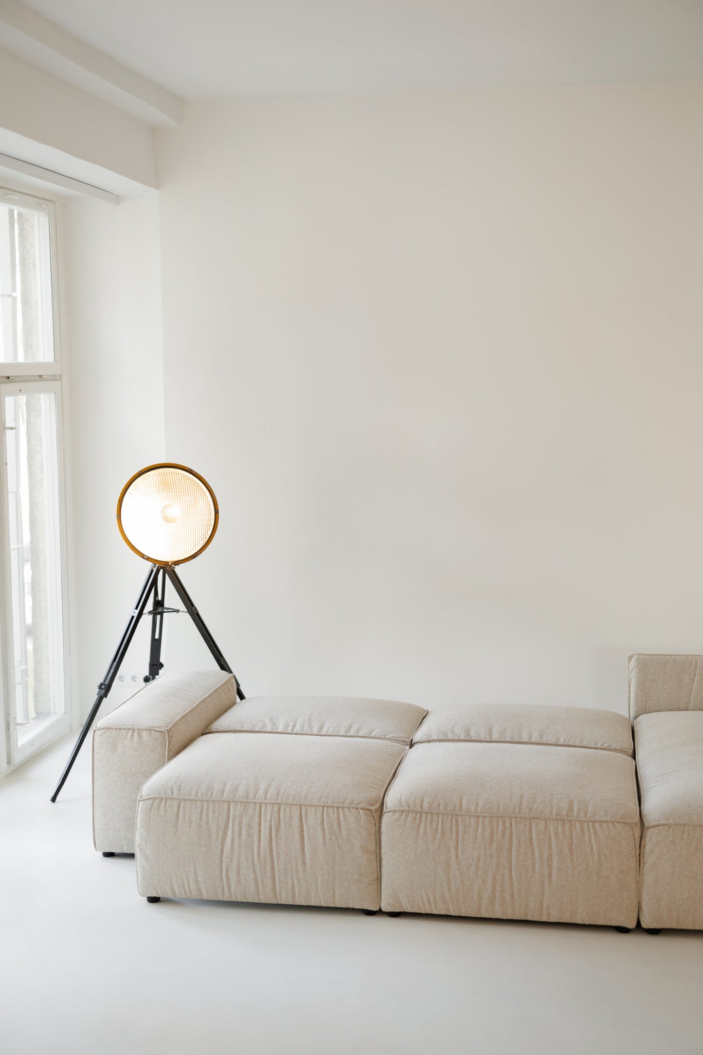 Milano modular sofa in premium Belgian fabric, corner view – extendable bespoke sofa with built-in storage, low-profile modern design, upholstered in premium durable fabric, featuring polyurethane and memory foam seat cushions with plywood frame. Stylish and functional seating and sleeping solution for contemporary interiors.