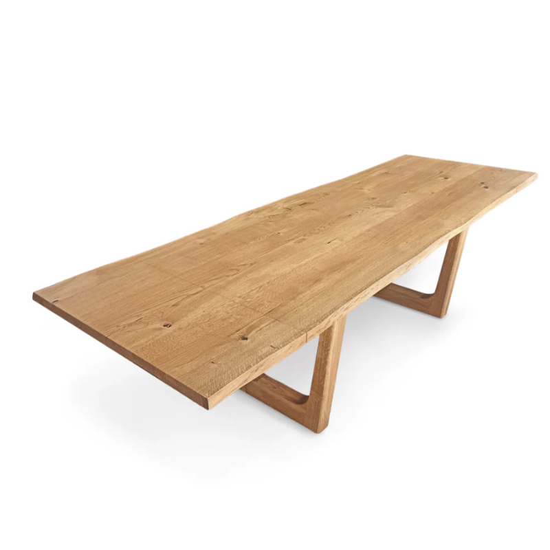 Handcrafted Bespoke Extendable Solid Wood Dining Table in Natural Oak - High End Design!