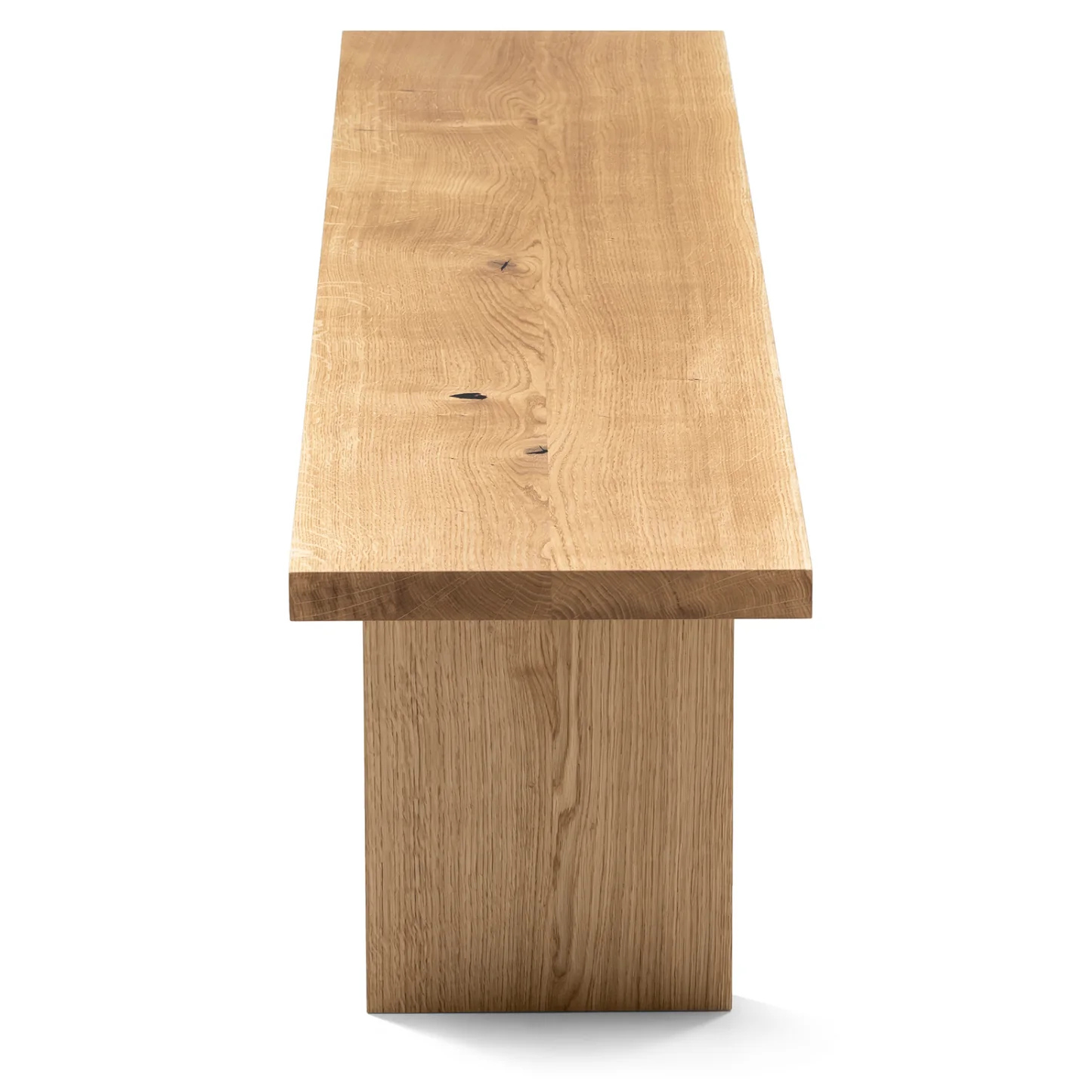 Solid Wood Seating Bench in Natural Oak With Wood Plate Legs!