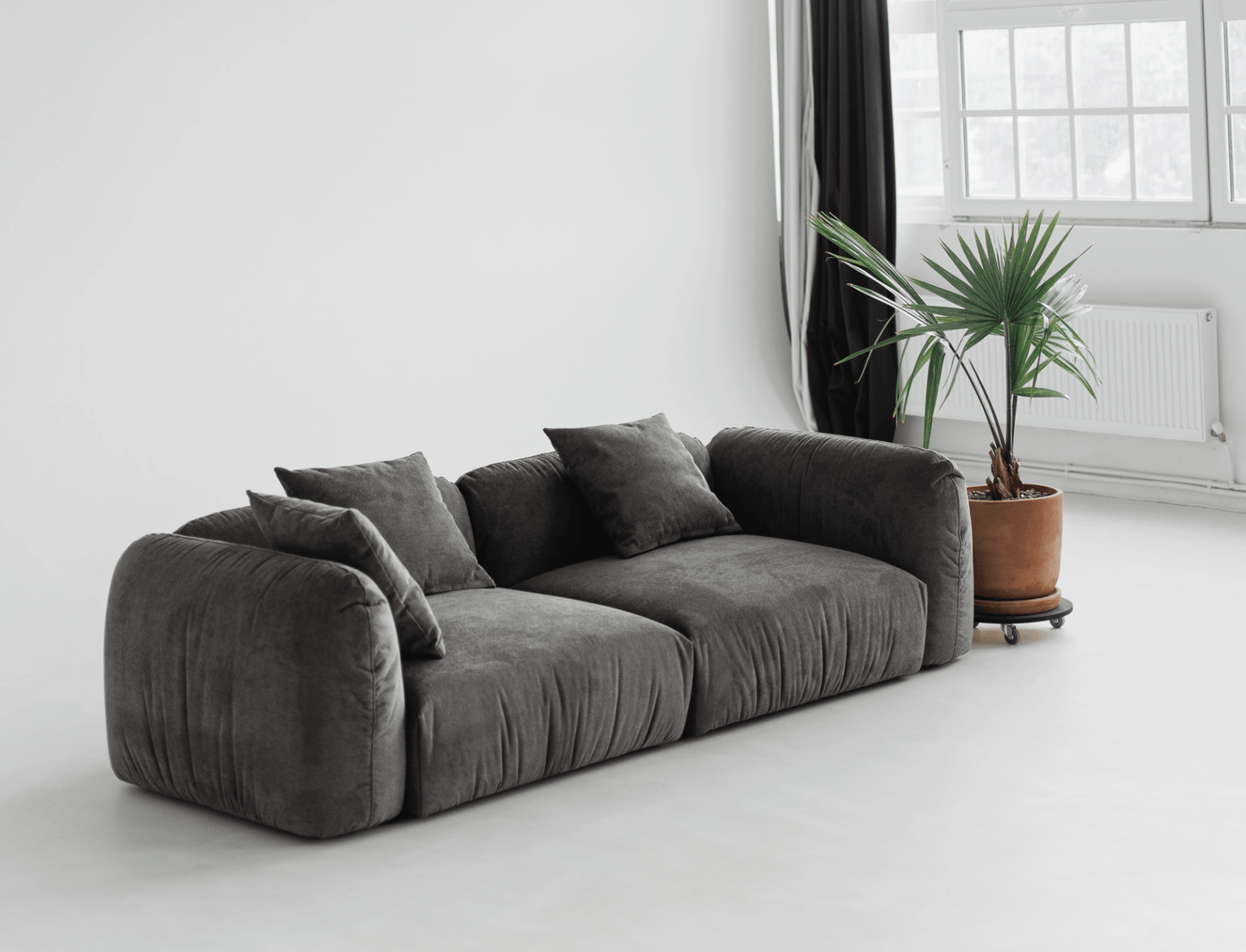 Talia modular sofa, custom-made from premium materials – handcrafted bespoke design featuring high-quality upholstery and solid wood frame, combining luxury, comfort, and sustainable craftsmanship.