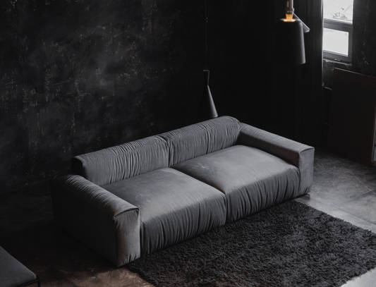 Minimalistisches graues modulares Sofa, gefertigt in Europa