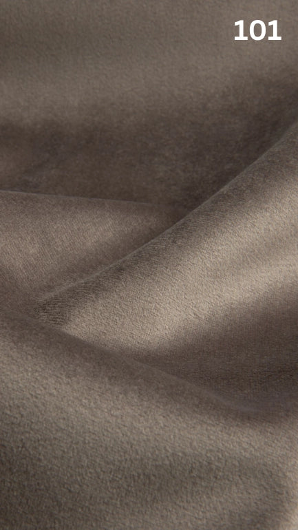 Premium velvet fabric for sofas in gray with a number '101' in the corner. 