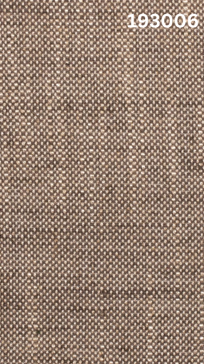 Textured brown linen fabric sample with a visible label '193006'.