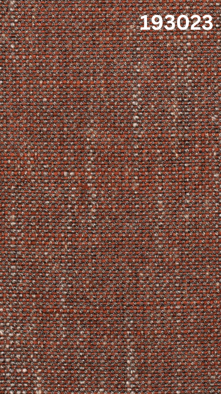 Orange linen fabric for sofas with a subtle pattern and number '193023' at the top.