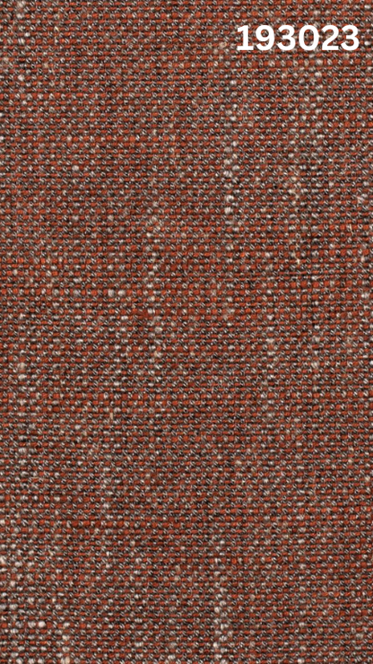 Orange linen fabric for sofas with a subtle pattern and number '193023' at the top.