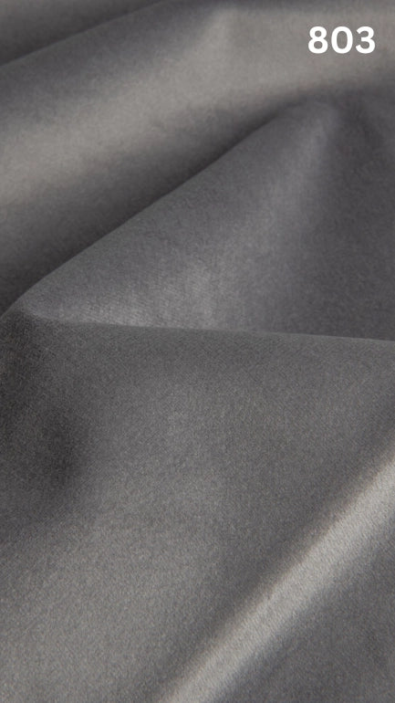 Premium velvet fabric for sofas in gray with a number '803' in the corner. 