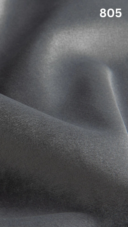 Premium velvet fabric for sofas in gray with a number '805' in the corner. 