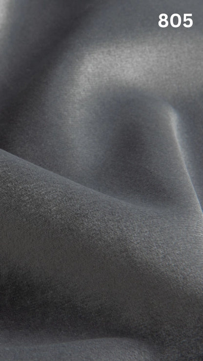 Premium velvet fabric for sofas in gray with a number '805' in the corner. 