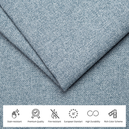Beretta premium Belgian upholstery fabric sample – elegant woven texture, fire-resistant and stain-resistant, easy maintenance with water, available in rich colors. High-quality, durable fabric perfect for bespoke solid wood furniture upholstery, combining luxury, style, and long-lasting performance.