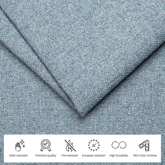 Beretta premium Belgian upholstery fabric sample – elegant woven texture, fire-resistant and stain-resistant, easy maintenance with water, available in rich colors. High-quality, durable fabric perfect for bespoke solid wood furniture upholstery, combining luxury, style, and long-lasting performance.