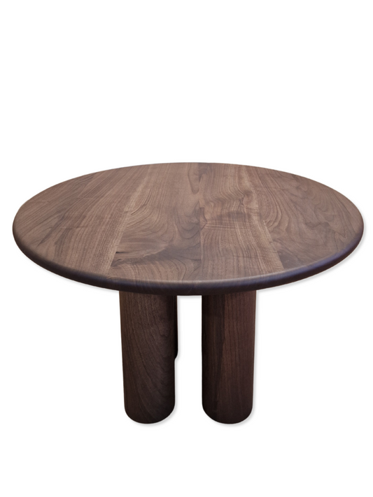 Ameline Designer Round Walnut Table