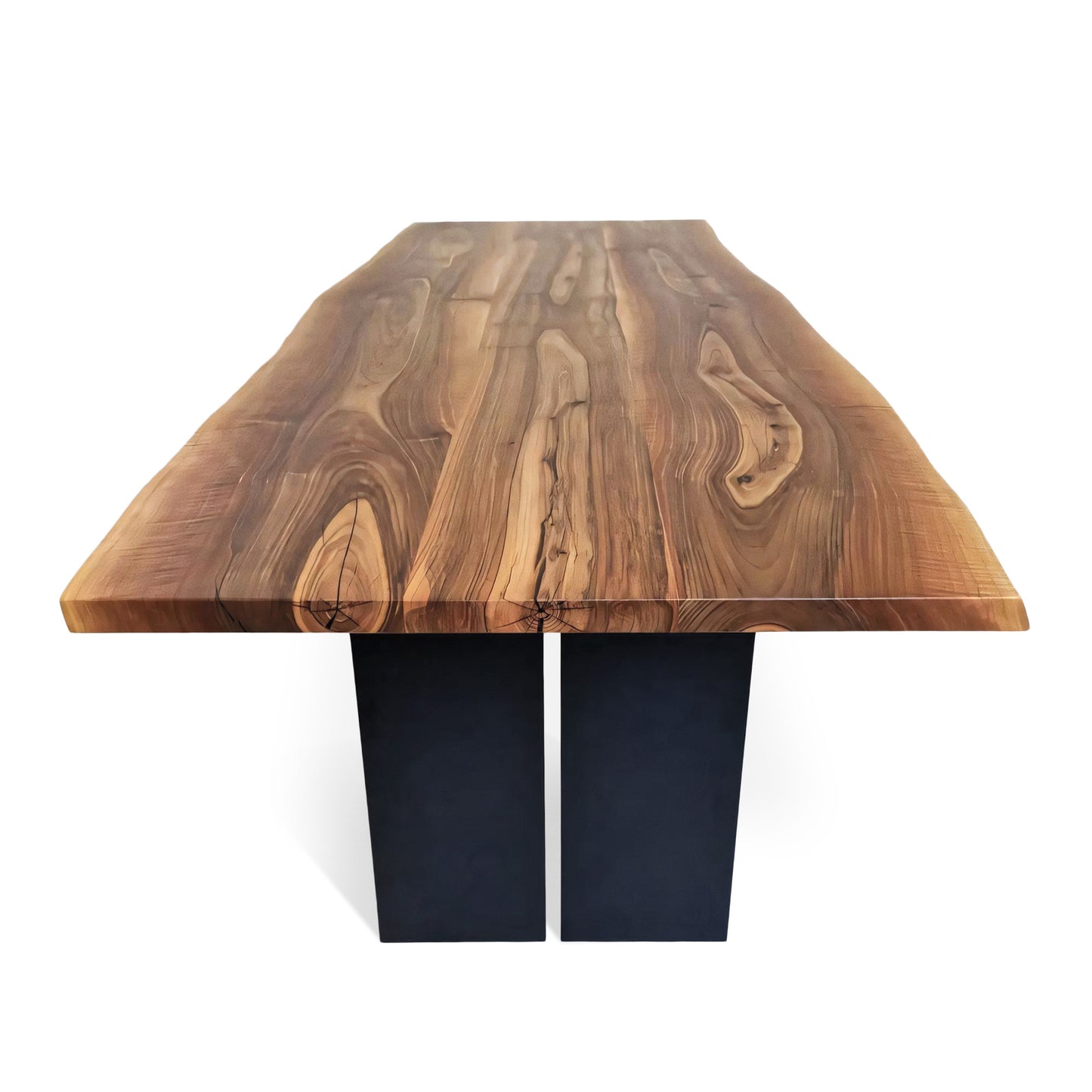 Bespoke, handcrafted solid walnut table with steel legs—sustainable, stable, and refined. Industrial elegance made to order in Europe.