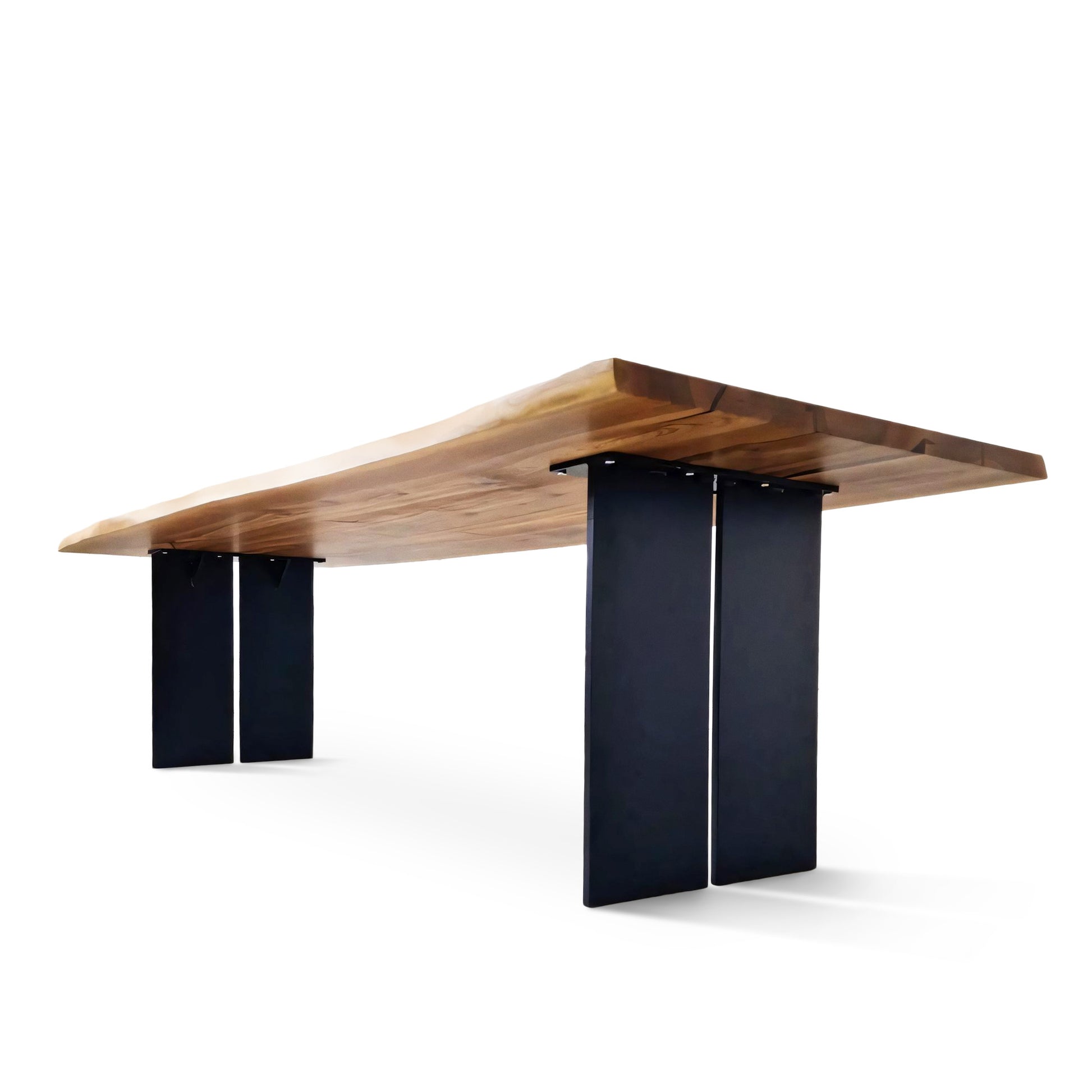 Bespoke, handcrafted solid walnut table with steel legs—sustainable, stable, and refined. Industrial elegance made to order in Europe.