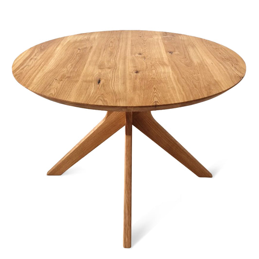 Table à manger ronde extensible Vera en chêne clair