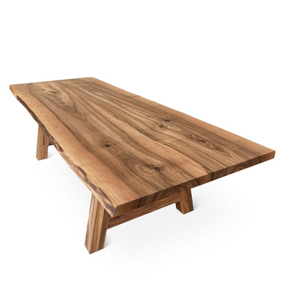 Beli farmer style solid wood dining table in clear walnut, ultimate comfort and luxury. 