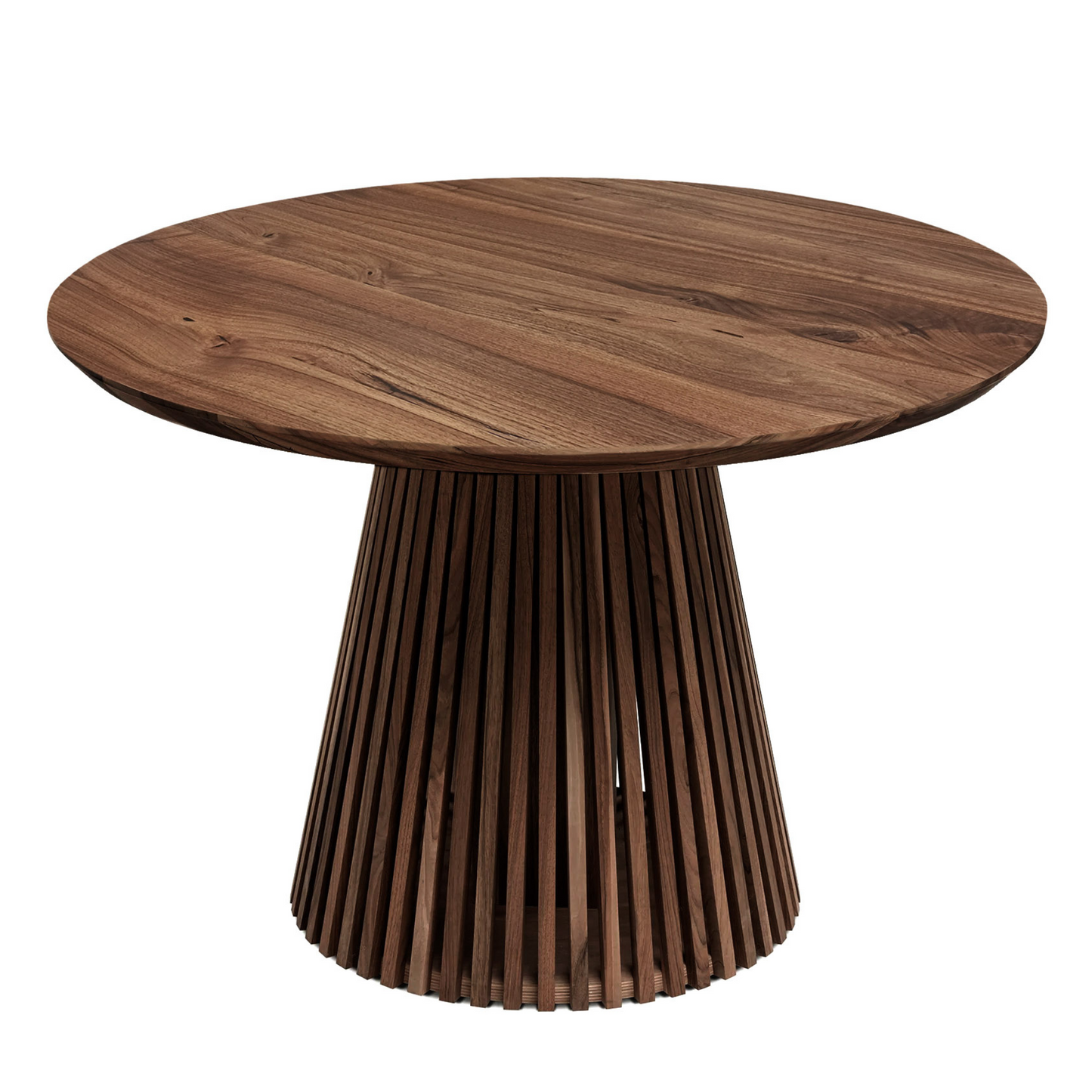 Capella Round Clear Walnut Table