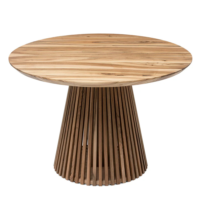 Capella Round Clear Walnut Table