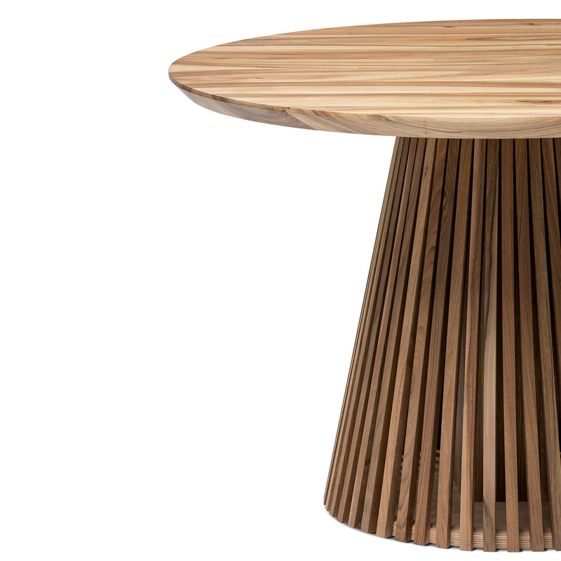 Capella Round Clear Walnut Table