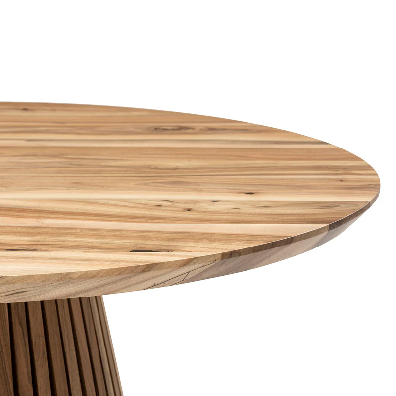 Capella Round Clear Walnut Table