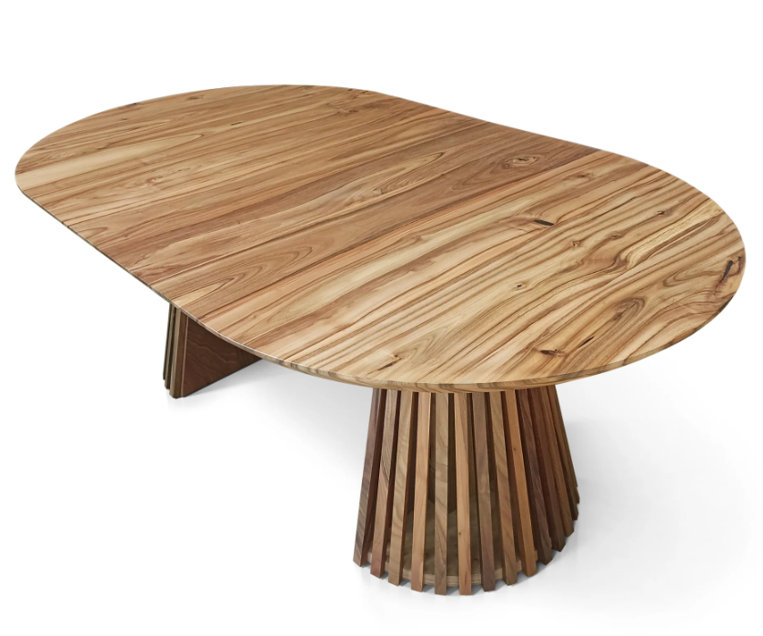 Capella Round Clear Walnut Table