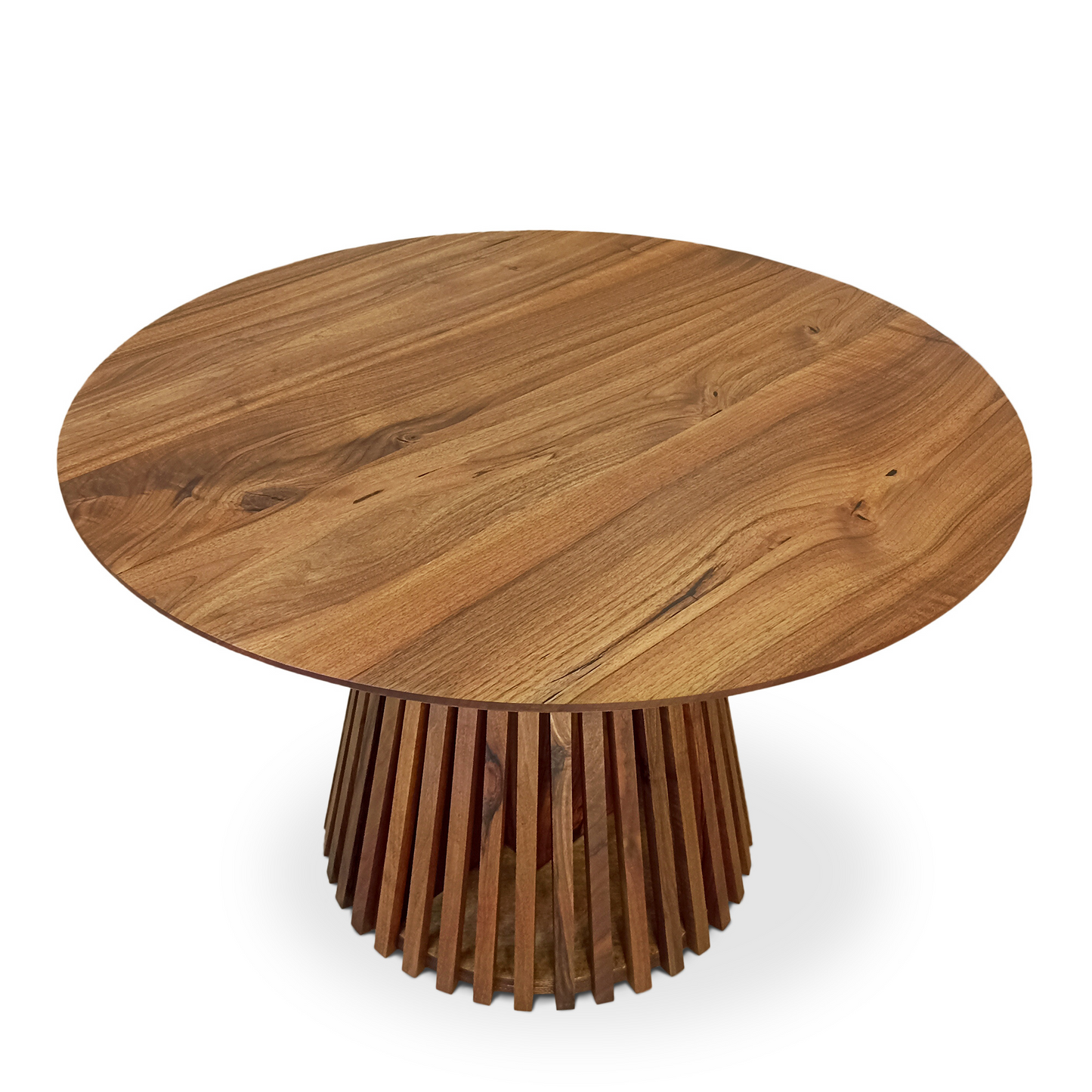 Capella Round Clear Walnut Table