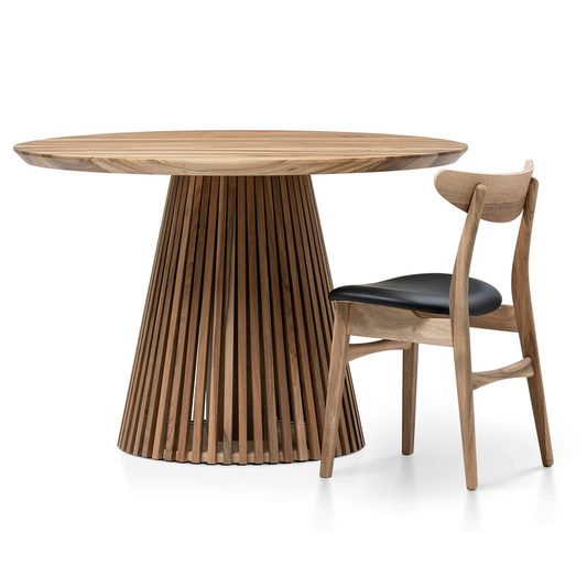 Capella Round Clear Walnut Table