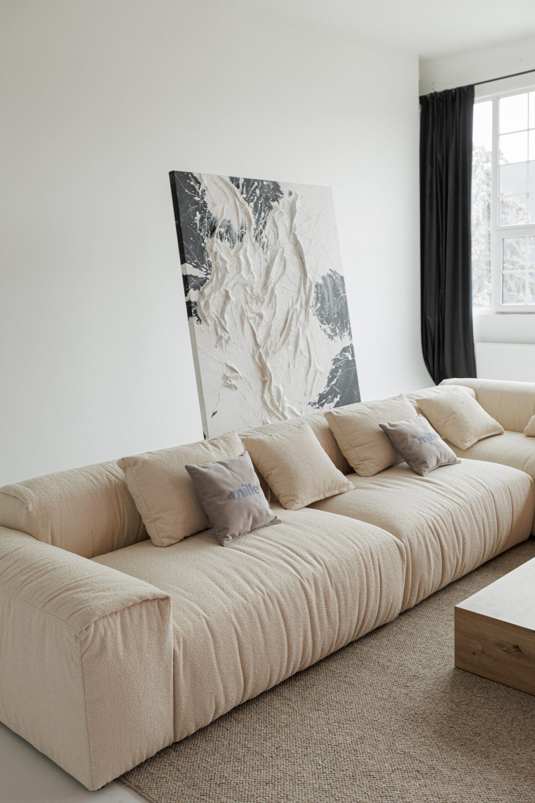 Deep-seated sectional sofa with oversized cushions – perfect for lounging.
