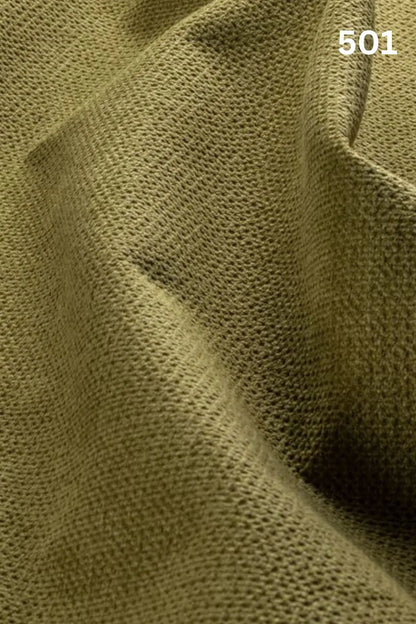 Close-up of green fabric texture with a slight wave pattern and number '501' in the corner. 