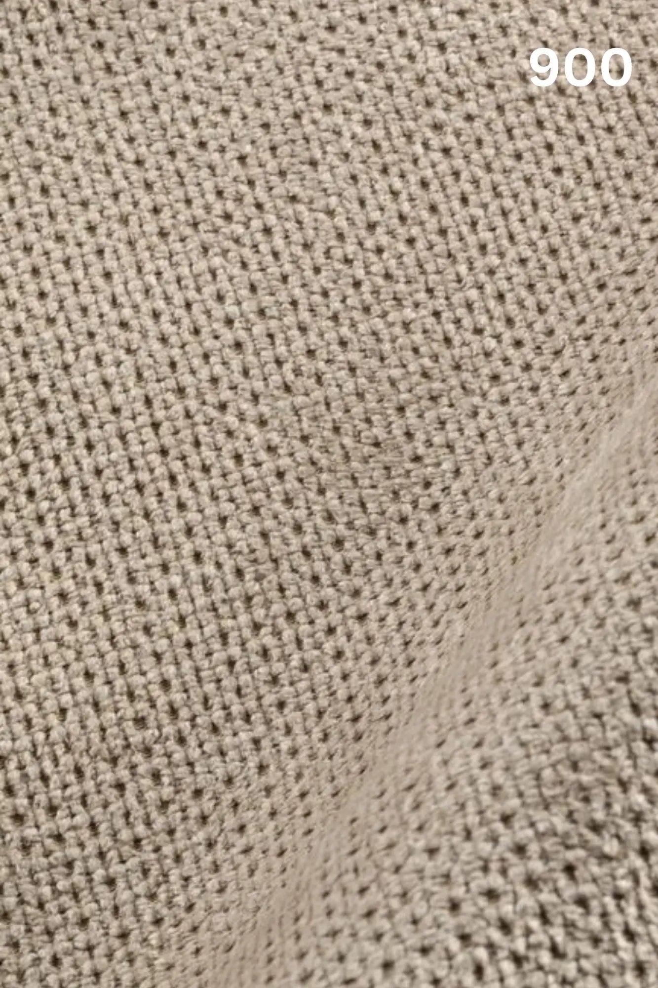 Close-up of beige fabric texture with a slight wave pattern and number '900' in the corner. 
