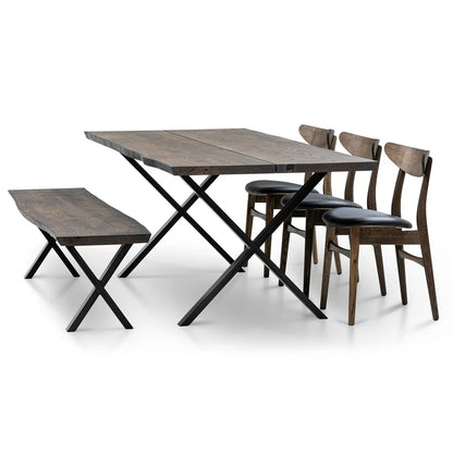 Megan Extendable Solid Wood Dark Oak Dining Table With Metal Legs Talia Haus
