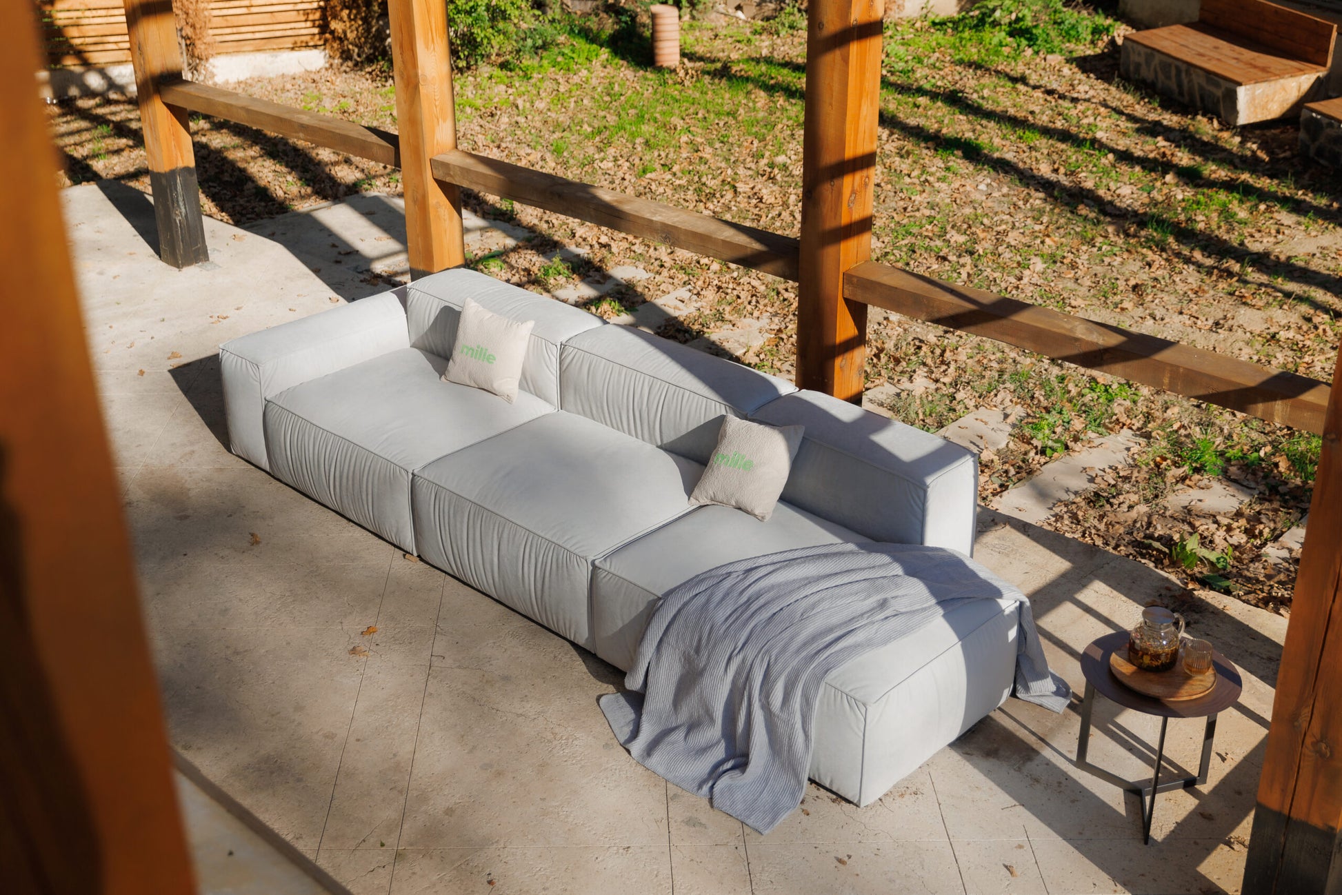 Deep-seated sectional sofa with oversized cushions – perfect for lounging.