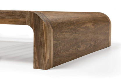 Naby Handcrafted Solid Wood Bed in Clear Walnut