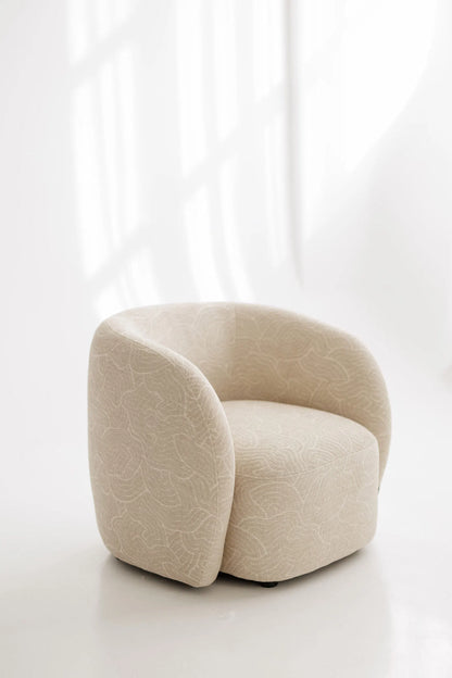 Custom fabric armchair on a white background