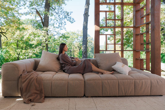 Modern deep seat sofa with sleek lines – perfect for contemporary interiors.