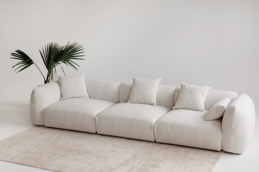 Premium-quality sofa in white fabric – modular design for flexible layouts.