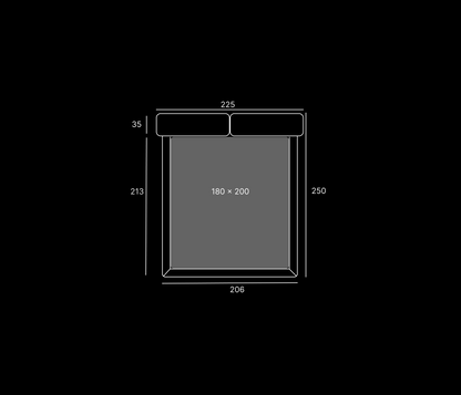 Technical drawing of a Tesa Bed.