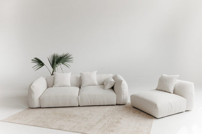Premium-quality sofa in white fabric – modular design for flexible layouts.